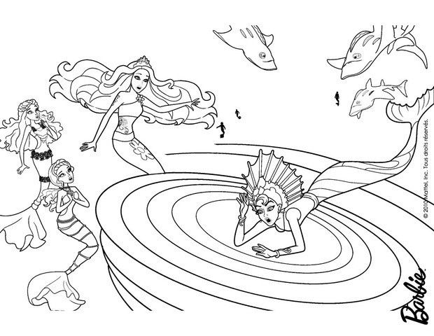 620x480 Eris Stuck In The Whirlpool Coloring Page. More Barbie Mermaid