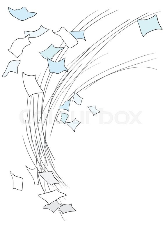 567x800 Illustration Of Scattered Sheets Of Paper Whirlwind Wind Stock