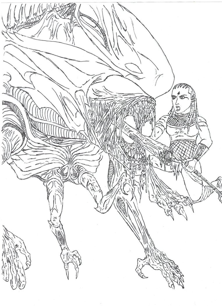 762x1049 Alien Vs Predator Drawing 25alien Queen Coloring Pages