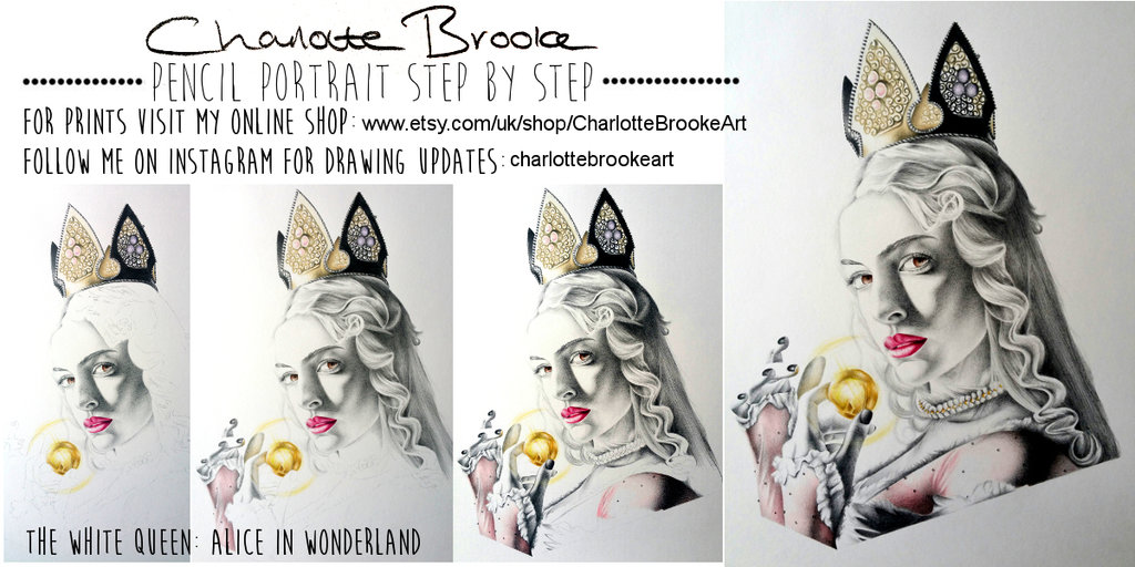 1024x512 The White Queen Step By Step Pencil Drawing. By Charlottexbx