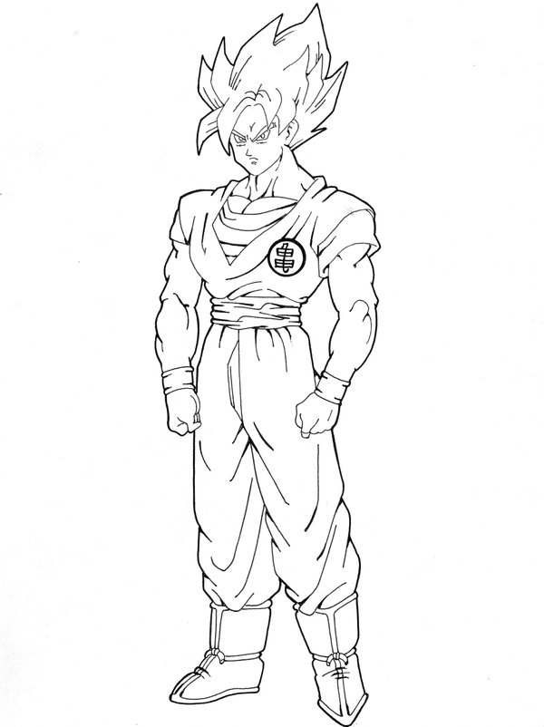 600x802 Collection Of San Goku Drawing Whole Body High Quality, Free