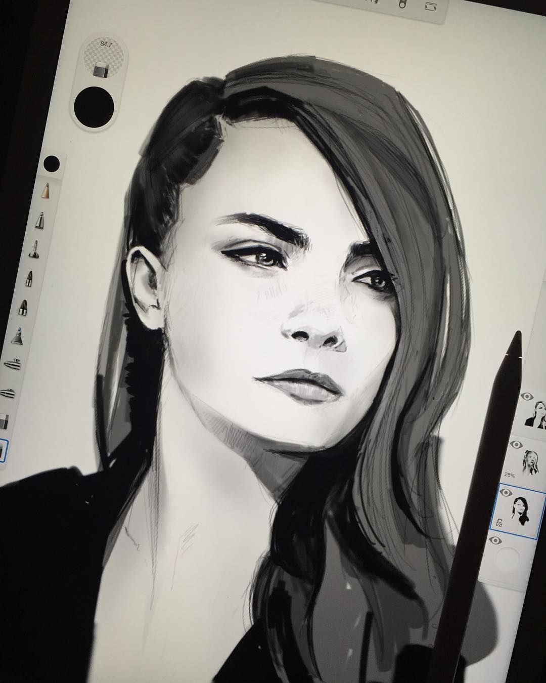 1080x1350 The Whole Drawing Of Cara In Sketchbook Pro. Procreate Tests Next