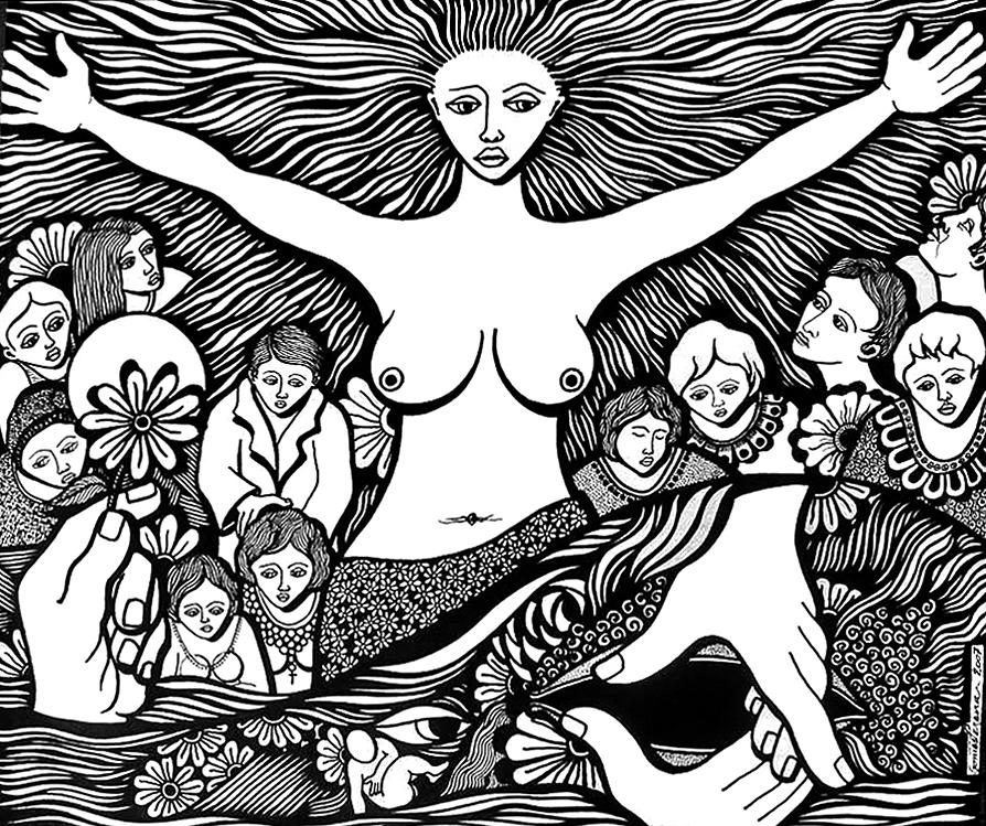 894x749 Mother Wife And Lover Painting By Jose Alberto Gomes Pereira