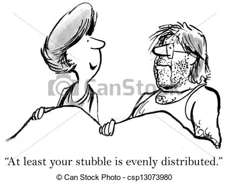 450x357 Wife Admires Man For His Stubble Pattern.