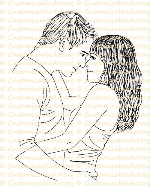 500x625 Couple Digi Stamp Digital Stamp Romantic Drawing Man Woman Husband