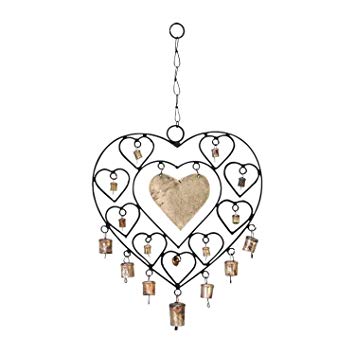 355x355 Ore International 26661 Metal Heart Wind Chime