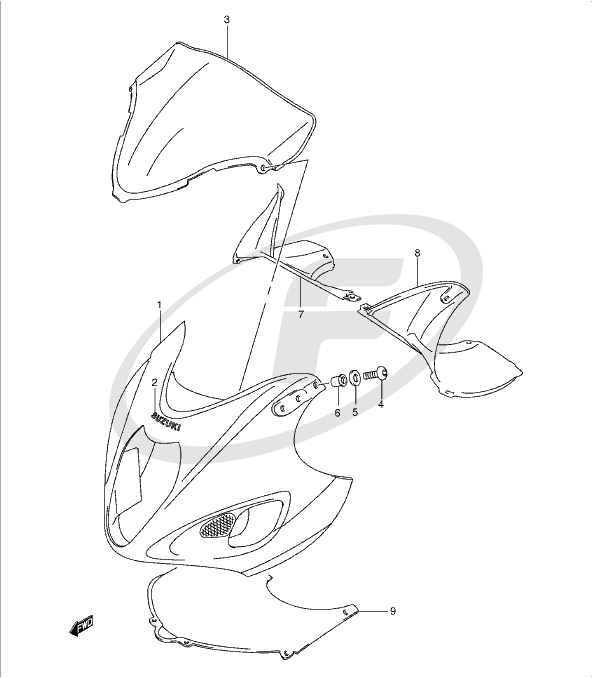 593x678 Suzuki 94611 24f00 000 Windscreen