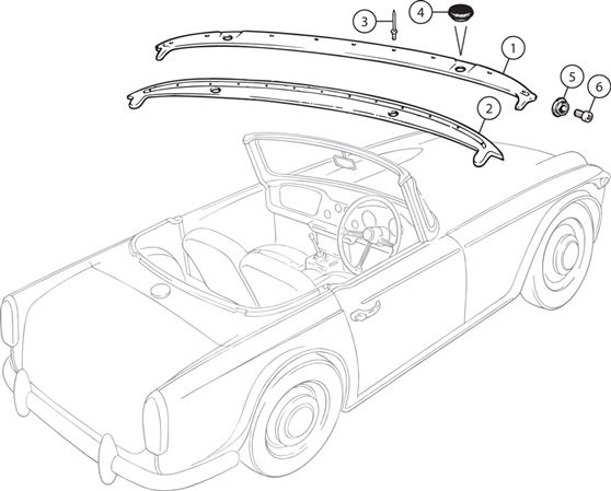 558x449 Triumph Tr4 250 Windscreen Capping Rimmer Bros