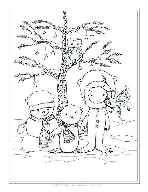 618x800 Winter Scene Coloring Pages Drawing At Free For Personal Use