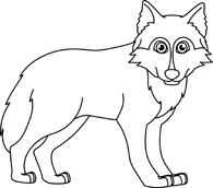 195x172 Gray Wolf Clipart Front View