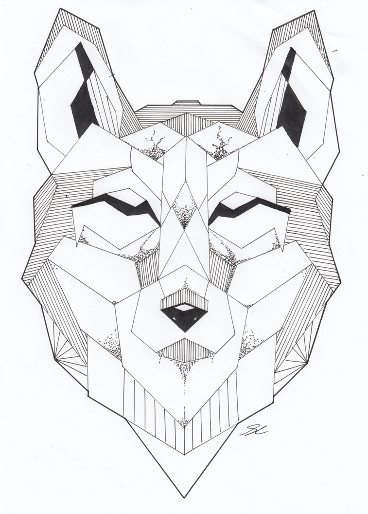 757x1056 Geometric Wolf By J R Cousins