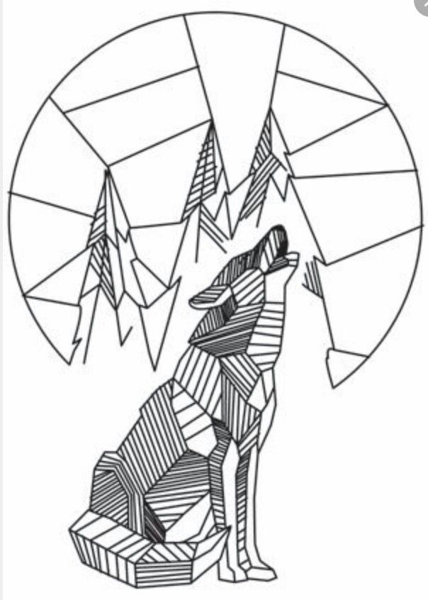 604x846 Embroidery Patterns Mountains Wolf Embroidery Designs