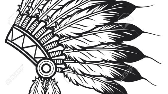 570x320 Native American Headdress Drawing Native American Indian Chief