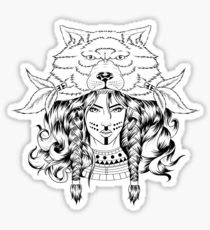 210x230 Wolf Headdress Stickers Redbubble