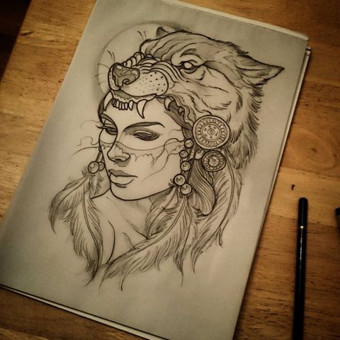 480x480 Collection Of Wolf Woman Drawing High Quality, Free Cliparts