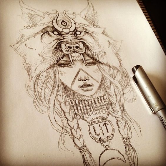 564x564 Independent Wolf Woman Gt Drawing Penpencil Art