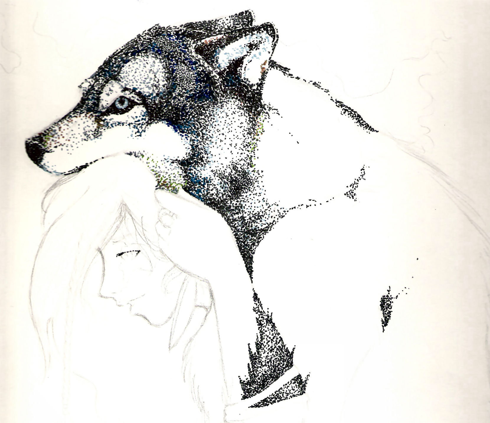 1660x1432 Shamanic Wolf Woman Ink By Ipzircon