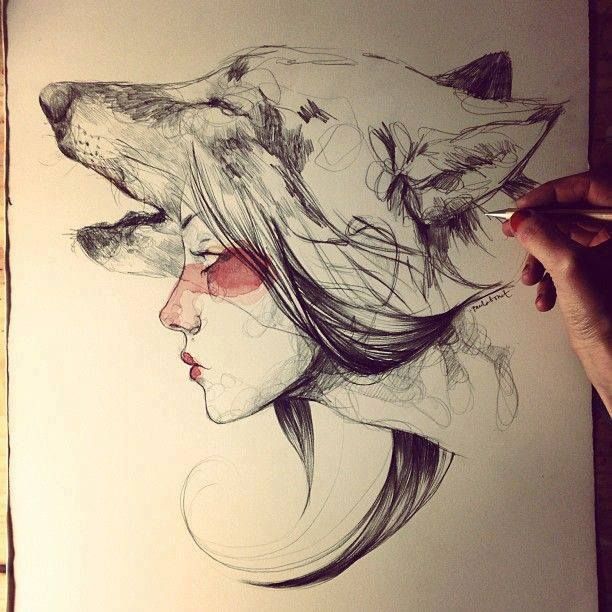 612x612 Wolf Woman Tattoos Drawingspaintingsart