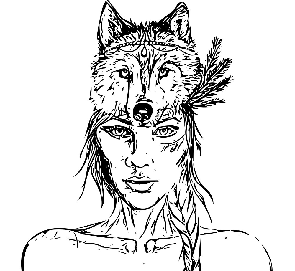 1000x920 Beautiful Tribal Warrior Wolf Pack Girl Woman By Dragoneater