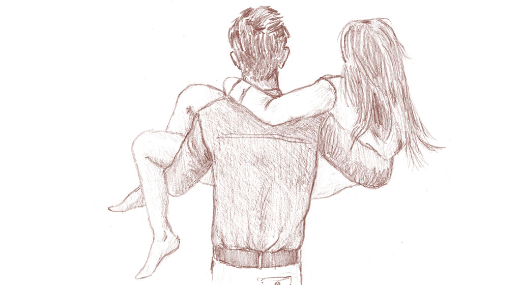 1024x560 Collection Of Man Carrying Woman Drawing High Quality, Free