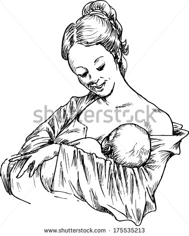 Woman Holding Baby Drawing at GetDrawings | Free download