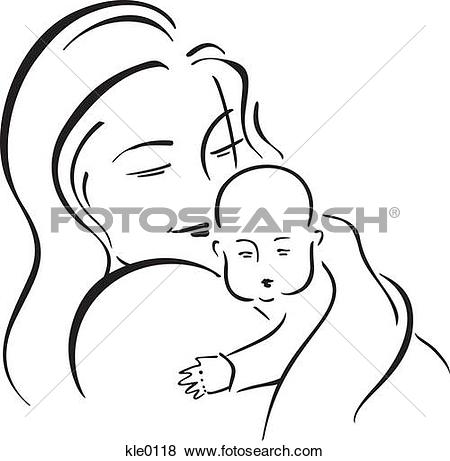 450x461 Collection Of Woman Holding Baby Drawing High Quality, Free
