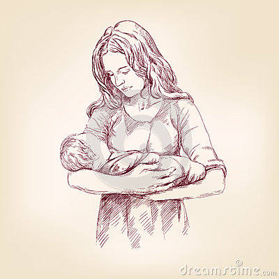 400x400 Collection Of Woman Holding A Baby Drawing High Quality