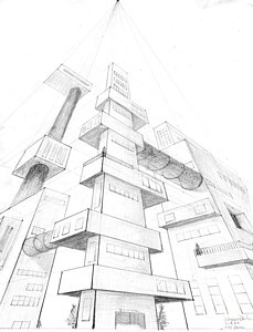 229x300 My City Drawing By Alyssa Barilar