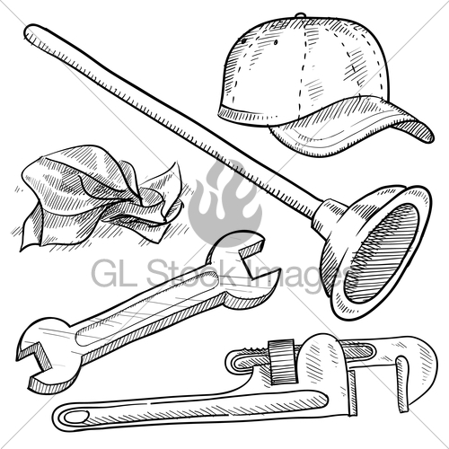 500x500 Plumbing Equipment Sketch Gl Stock Images