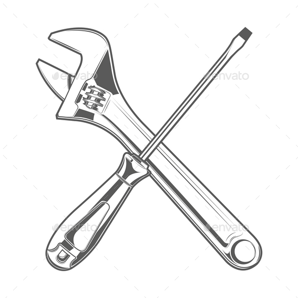 590x590 Wrench And Screwdriver By Snitovets Graphicriver