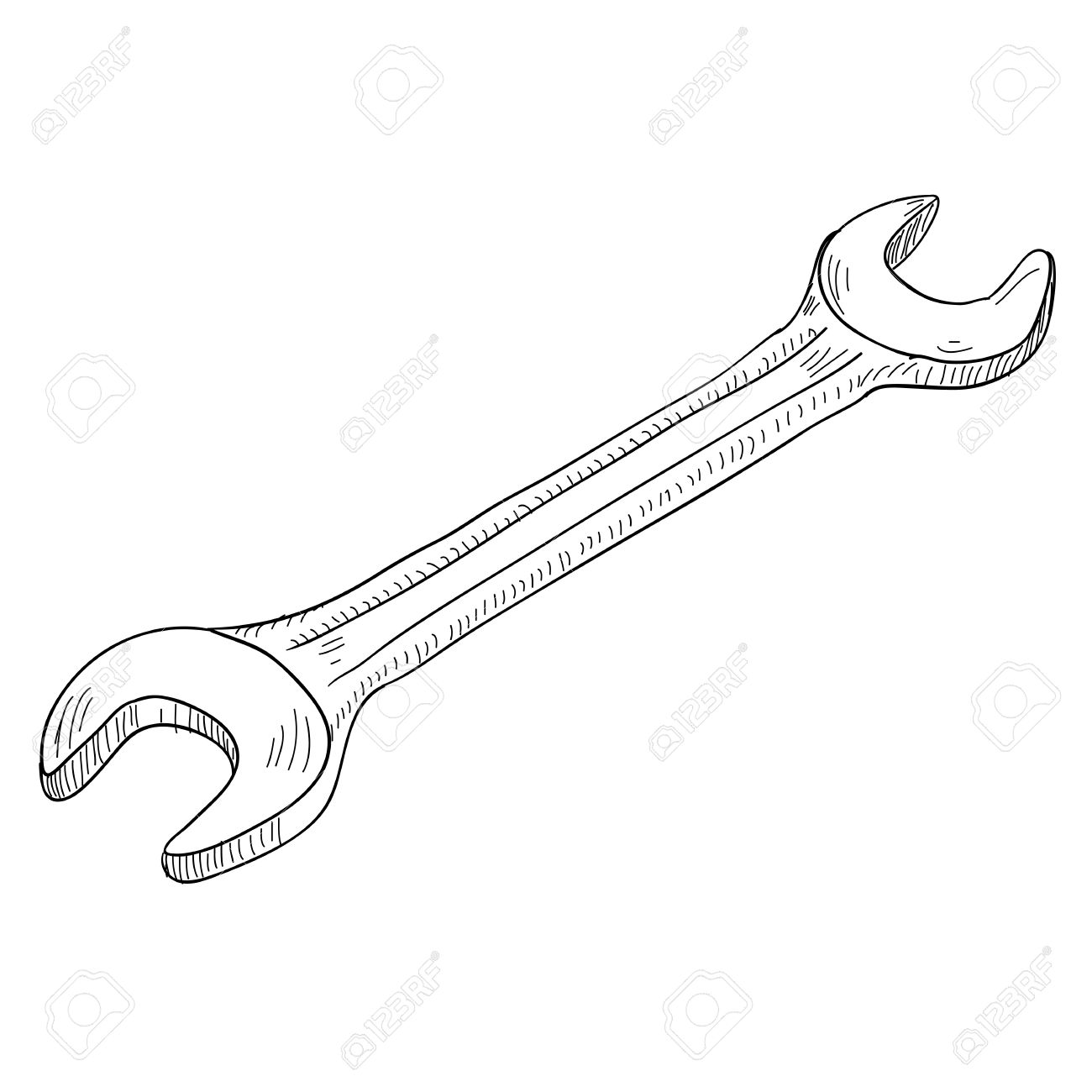 1300x1300 Collection Of Wrench Tool Drawing High Quality, Free