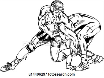 350x261 Wrestling Clipart Drawing