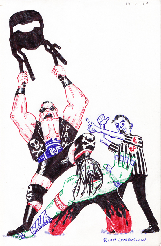 556x848 Pro Wrestling Ballpoint Pen Drawing Jason Pearlman