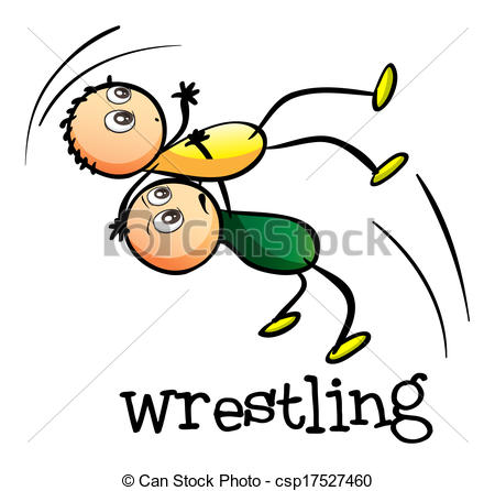 450x446 Two Men Wrestling. Illustration Of The Two Men Wrestling On