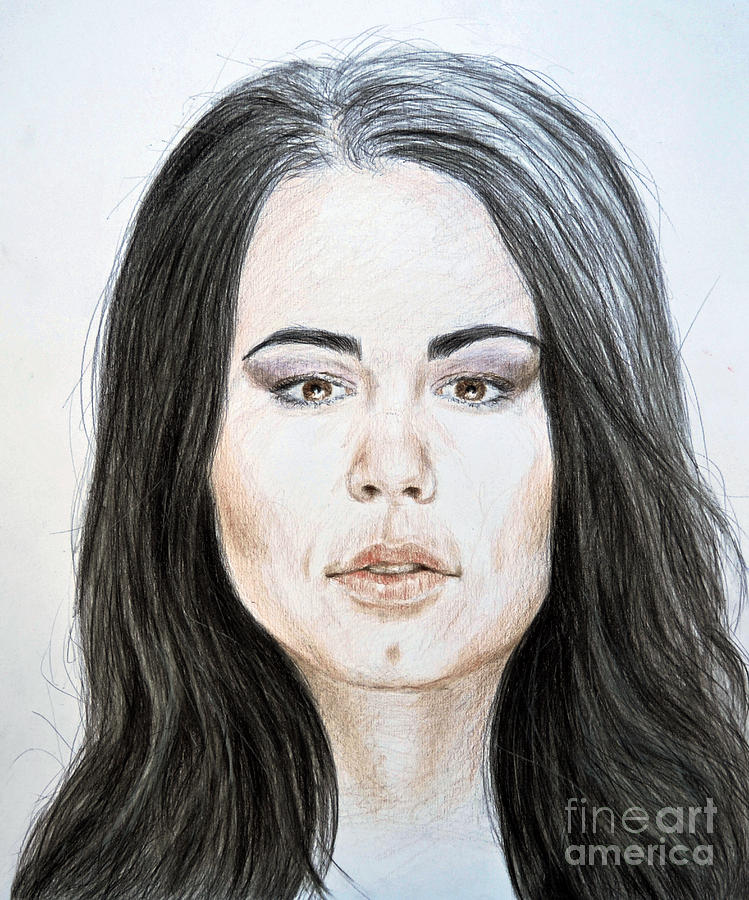 749x900 Portrait Of Wwe Superstar Paige Drawing By Jim Fitzpatrick