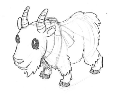 378x302 Goats Head Clipart Easy Draw