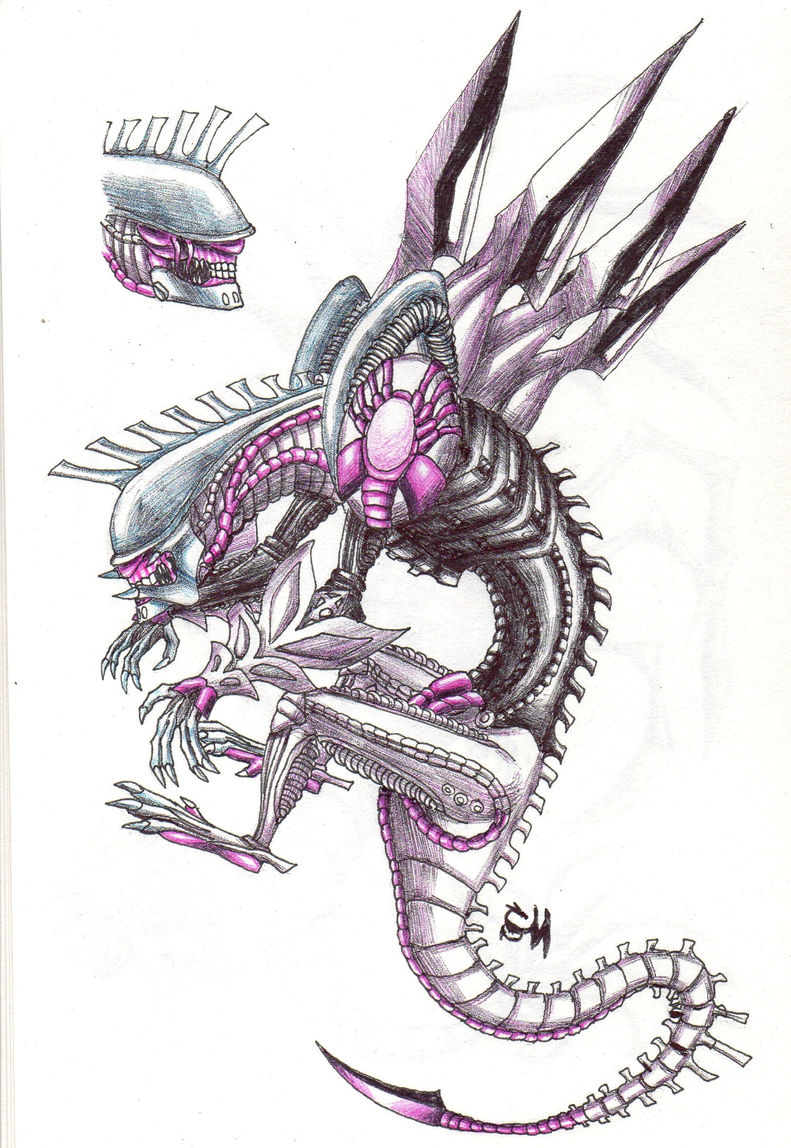 1625x2357 Easy Sketches Of Pokemon Inspirational Xenomorph Palkia Alien