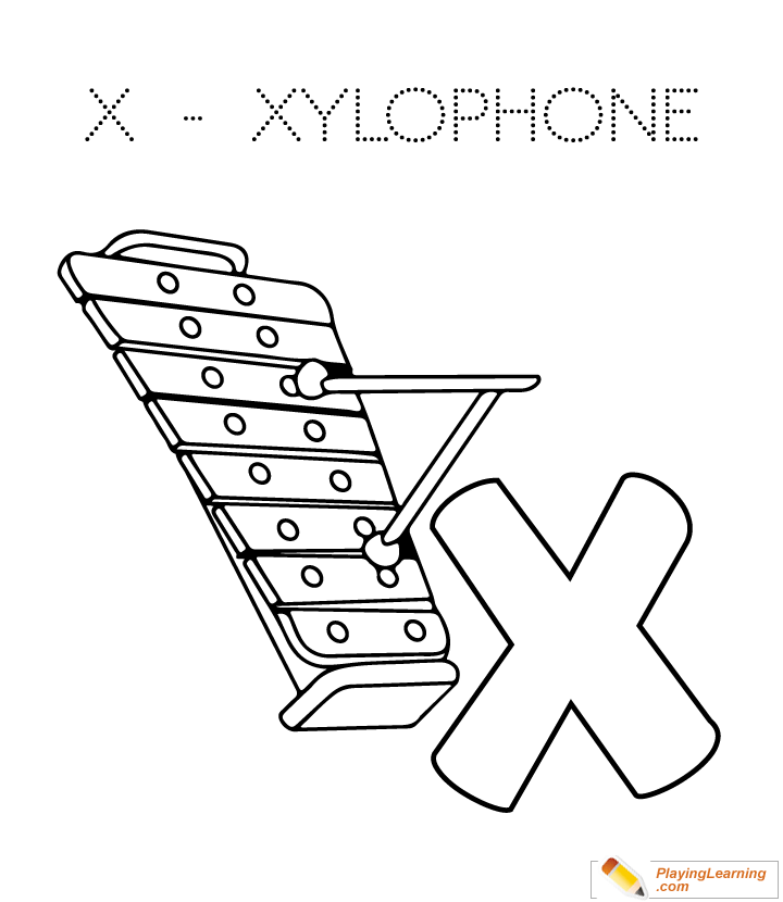 720x830 Alphabet Easy Coloring X Is For Xylophone For Kids