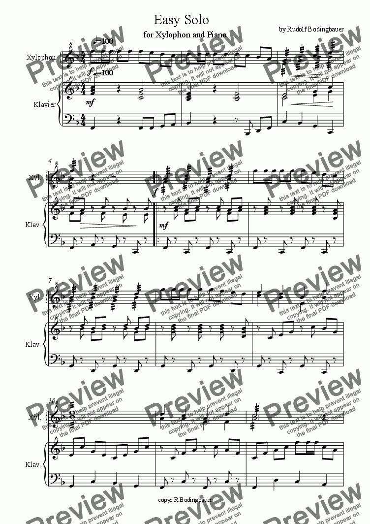 752x1064 Easy Solo For Xylophone And Piano