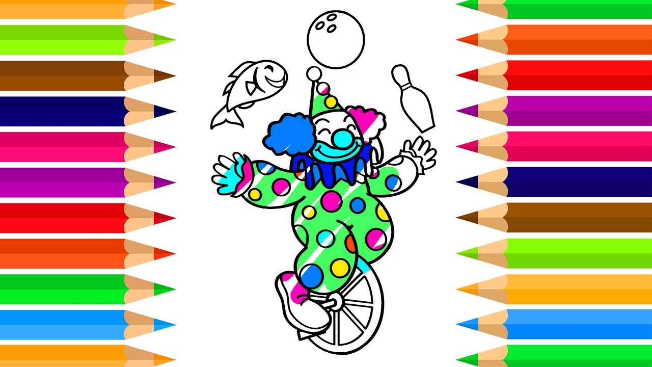 1280x720 How To Draw Clown Easy Kids Learn Drawing Coloring Pages Book