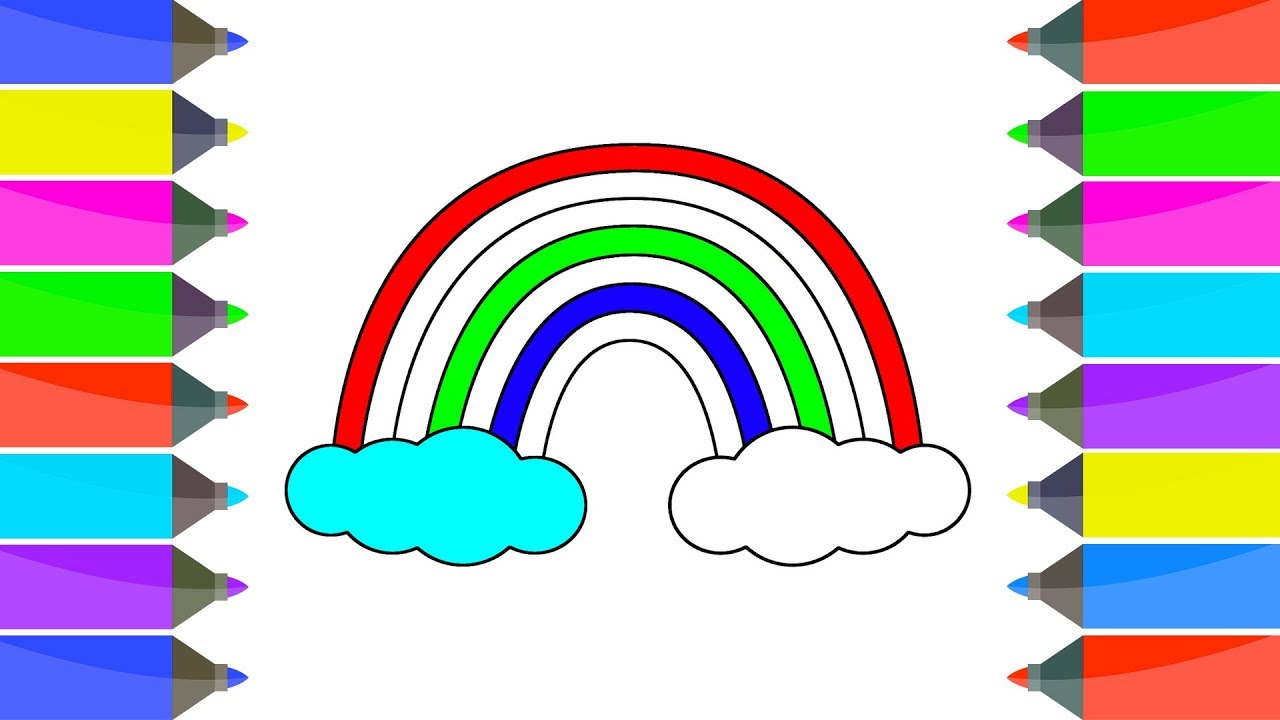 1280x720 How To Draw Rainbaw Easy Kids Learn Drawing Coloring Pages Book