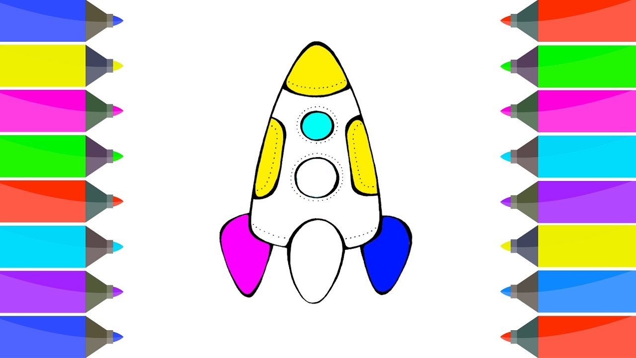 1280x720 How To Draw Rocket Easy Kids Learn Drawing Coloring Pages Coloring