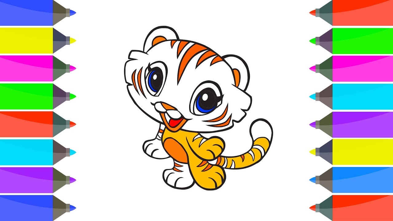 1280x720 How To Draw Tiger Easy! Kids Learn Drawing! Coloring Pages