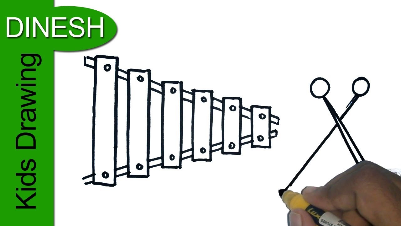 1280x720 How To Draw Xylophone Drawing For Kids