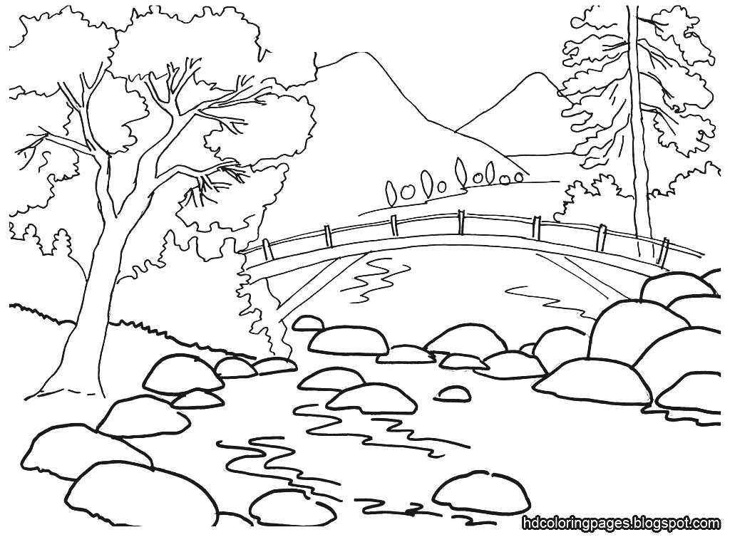 1024x768 Sweet Farm Scenery Drawings Gardening Coloring Pages For Kids Plus