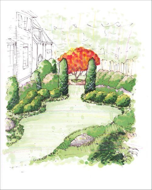 500x625 Pin By Kasia Ociepa On Axonometricperspective Drawing Garden