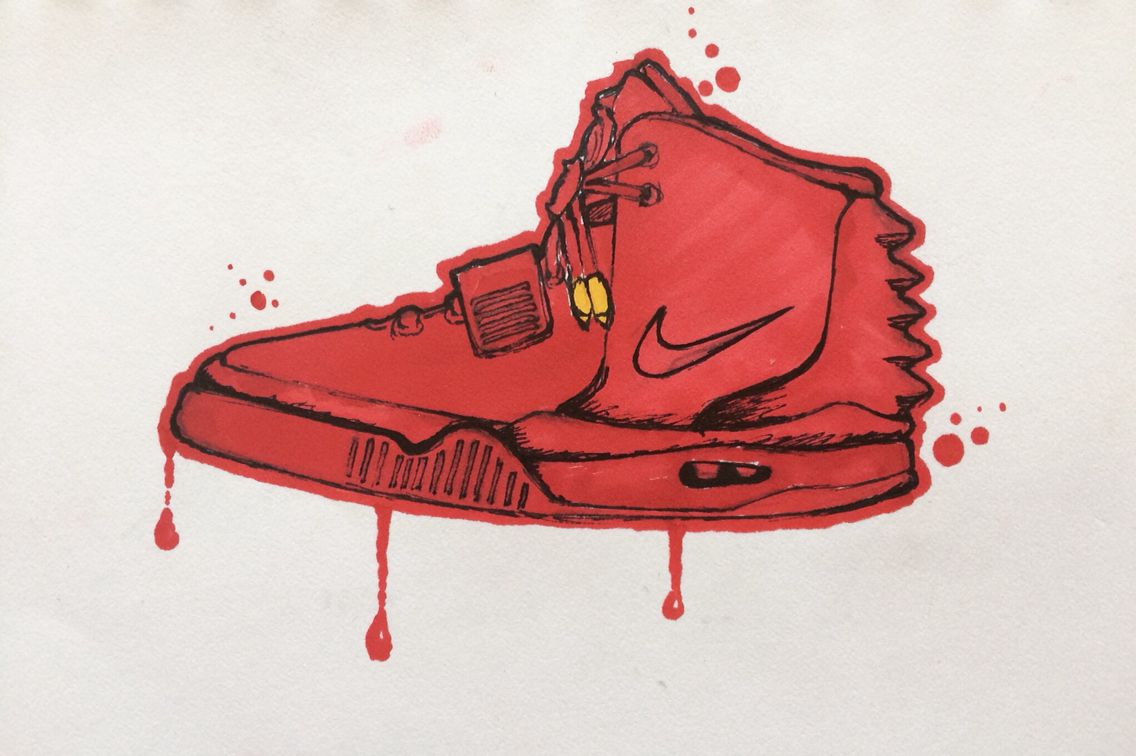 1136x756 Air Yeezy 2 Red October Drawing By Christian Thesken Yeezy