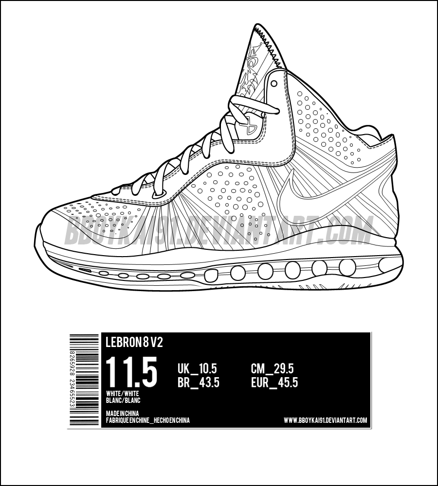900x1000 Nike Lebron 8 V2 Template By Bboykai91
