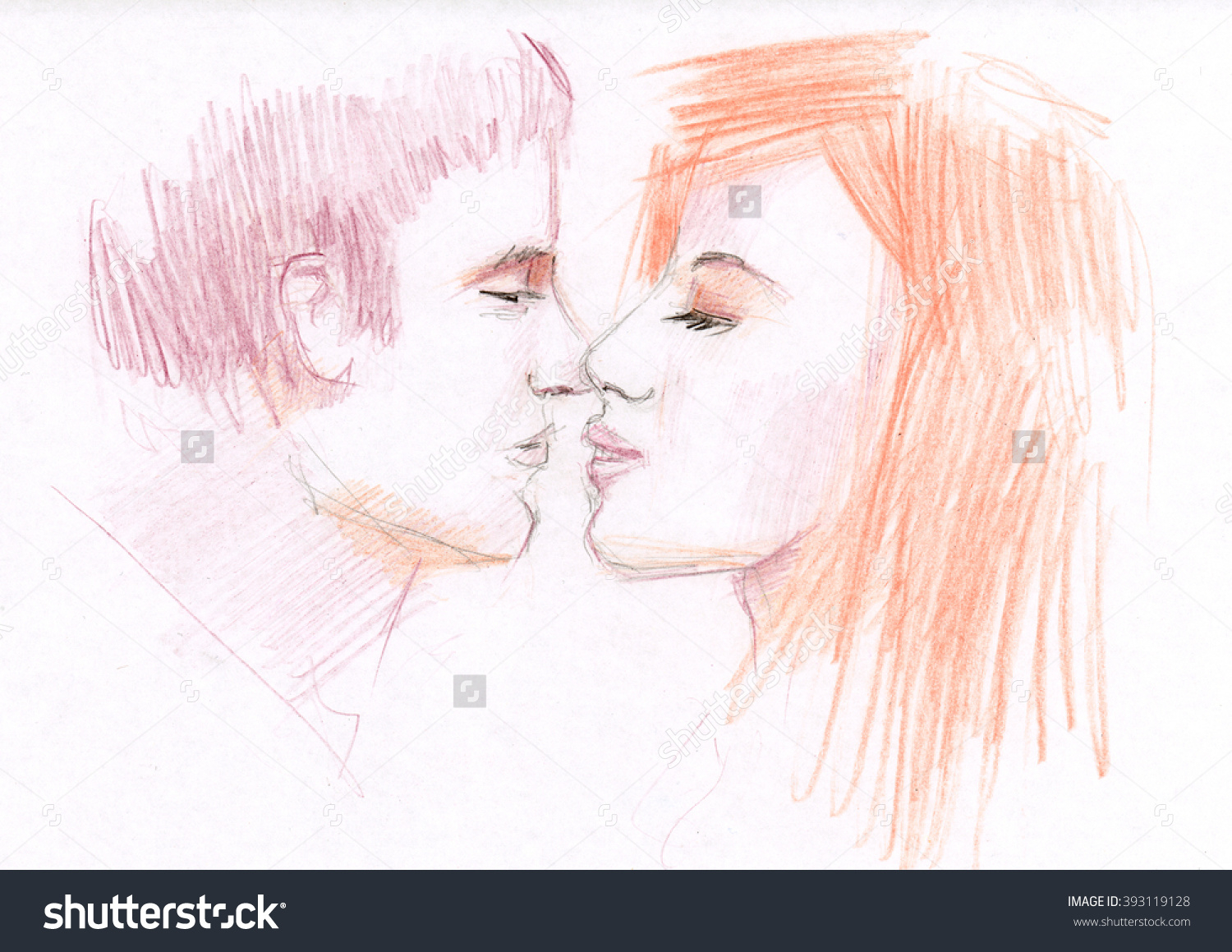 1500x1159 Color Pencil Sketch.of Love Couples Colored Pencil Drawing Young