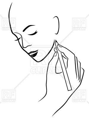 300x400 Human Hand Drawing A Young Woman Head Royalty Free Vector Clip Art